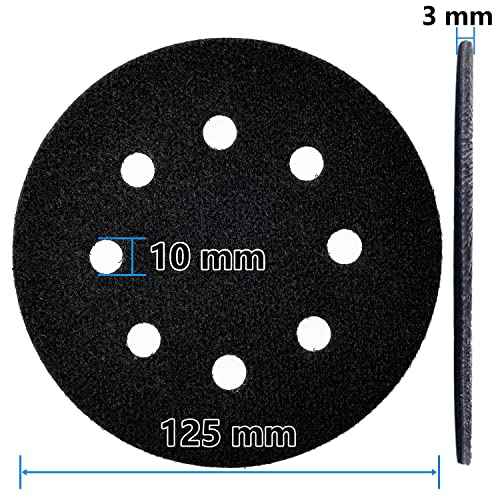 5 inch 8 Hole Premium Hook and Loop Pad Saver for Random Orbital Sanders Pads notably extends The Backing pad¢¥s Lifetime,Multi Hole Pad Protector (1 Pack)