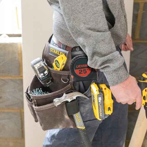 Tape Measure Holder for Belt, Heavy Duty Tactical Tape Measuring Holster Tool Belt Clip Holder Fits up to 2" Tool Belt Prevent Pants Pocket Tearing