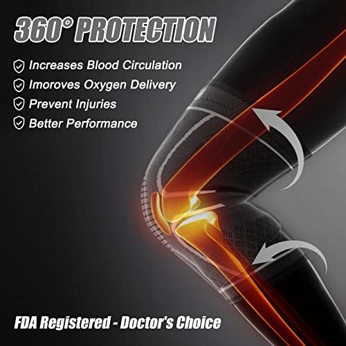 NEENCA Knee Braces for Knee Pain Women & Men -2 Pack Knee Sleeves for Knee Pain Set, Knee Brace Compression Sleeves, Knee Support for Sports, Running, Meniscus Tear, ACL, PCL, Arthritis Pain Relief...
