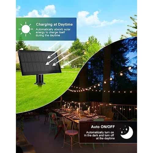 Solar String Lights Outdoor Waterproof 50FT with USB Port and 27 Shatterproof ST38 Bulbs(2 Spare), LED Solar Powered Patio Lights for Outside, Porch, Backyard, Bistro, Garden, Market - 2200K