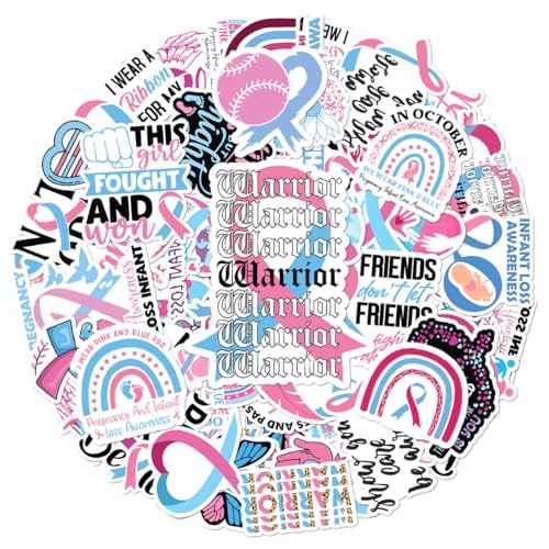 Infant Loss and Pregnancy Awareness Vinyl Stickers Pack for Laptop Water Bottle Journal Helmet Inspirational Quotes 50Pcs Support Decals Adults Women Grief