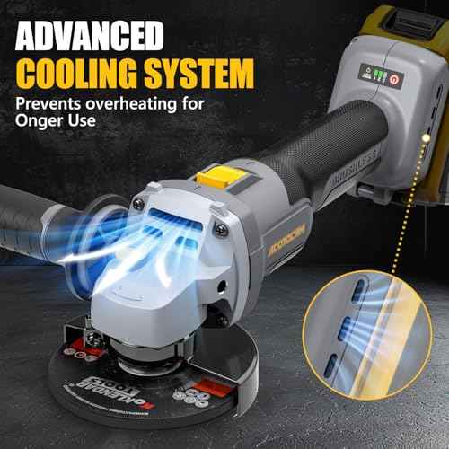 Angle Grinder, 20V Brushless Cordless, 4-1/2 Inch, Compatible with Dewalt Battery (No Battery), with Metal Grinding Wheel, for Cutting, Grinding, Polishing, Carving