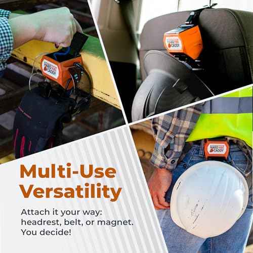 Hard Hat Caddy, All-in-One PPE Organizer with Magnetic Backing, Belt Clip, & Hook, Compatible with All Safety Gear Brands, Ideal for Construction, Utility, Line Workers & Miners
