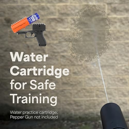 Mace Pepper Spray - Max Police Strength OC & Water Training Cartridge Set for Pepper Gun 2.0, 0.99oz/ea, Long Range Protection Up to 25 Feet, Personal Protection Self Defense Spray for Women & Men