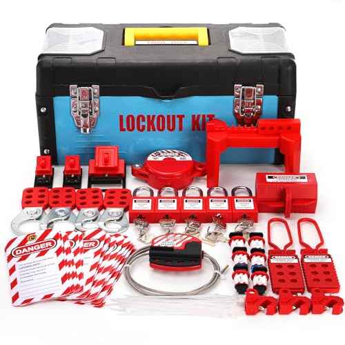 WUWEOT Lockout Tagout Kit, Electrical Safety Loto Kit Includes Clamp-On Circuit Breaker Lockout, Padlocks, Hasps, Plug Lock, Cable Lockout, Ball Valve Lockout, Tool Box, Tag Out Tags and Ties Set