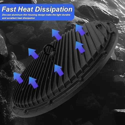 2 Pack UFO LED High Bay Light, 6500K 200W, Black, 21000 LM, IP65 Waterproof, Industrial, High Bay LED Shop Lights