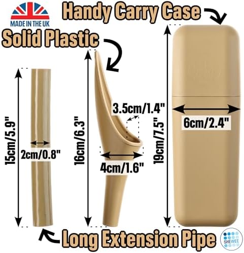 SHEWEE Extreme Female Urinal – UK Made Reusable Pee Funnel, Travel Essential Camping Accessories Festival Essential, Stand to Pee Female Urination Device