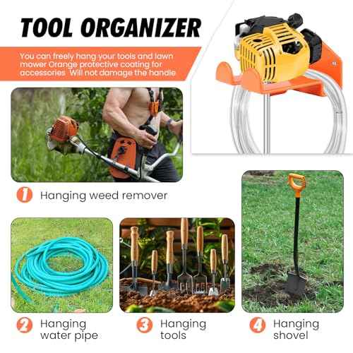 Weed Eater Hanger, 2Pack Trimmer Rack Wall Mount,Heavy Duty Weedeater Holder Garage Wall Mount for Power Tools, Grass Trimmer, Garden Tools
