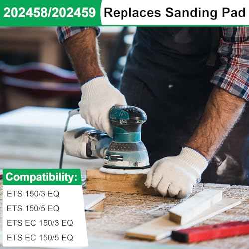 Lounsweer 4 Pack 6 Inch Soft Sanding Pad Compatible with Festool 202458/202459 Sanders 48 Hole Disc Compatible with Festool ETS EQ 150/3 EQ ETS 150/5 Sanders