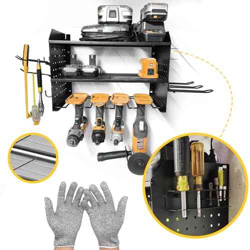 Modular Power Tool Organizer, Premium 3 Layer Wall Mount 6 Drills Holder, Efficient Garage Tool Storage Solution, Great Gifts for Men