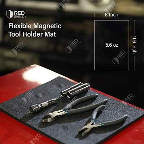 RED SHIELD Flexible Pad with Magnets, Tool Holder, Set of 2, Keep Tools Nuts Bolts Screwdrivers & All Other Parts Organized with Strong Mag Tray, 11.61 x 8 inches, No More Dropping Down or Misplacing