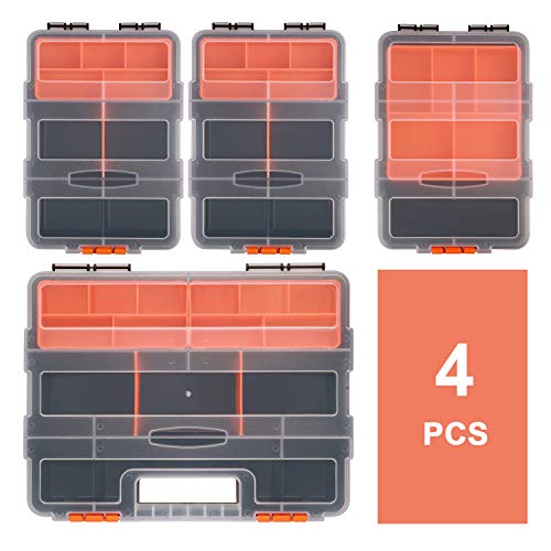 Makitoyo MP009 Hardware & Parts Organizers Versatile and Durable Storage Toolbox, 4PCS Set