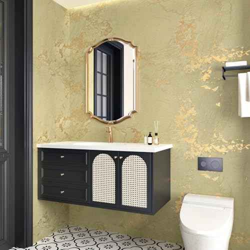 Cream Gold Marble Wallpaper Yellow Beige Marble Contact Paper for Countertops Matte Vintage Stick on Wall Paper for Bathroom Walls Kitchen Backsplash Cabinets 15.75"x78" Nature Wallpaper