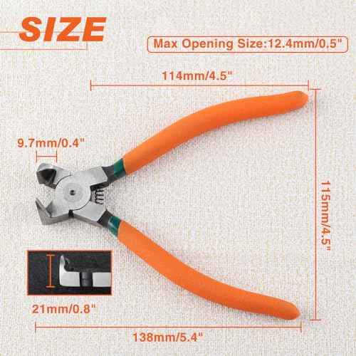 Diagonal Pliers for Flush Cut Plastics, 90 Angled Wire Cutters for Crafting, Wire Side Cutters Clippers, Flush Cutter Wire Snips Flush Cut Plier for Jewelry Making, Electronic, Model, Floral
