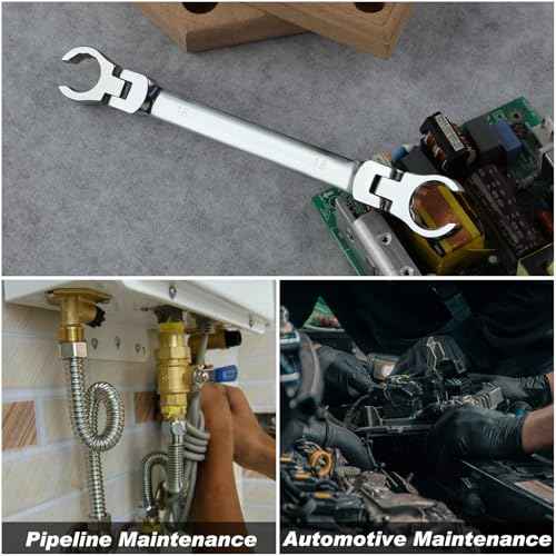 Flex Head Flare Nut Wrench 16 * 18mm Flexible Line Set - Metric Flare Tool for Automotive and Plumbing Repairs - 40Cr Steel