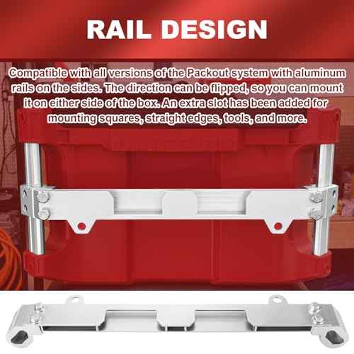 Tool Rail Mount Threaded Rails Fits for Packout Tool Box, Tool Rail Mount Compatible with Packout Accessories