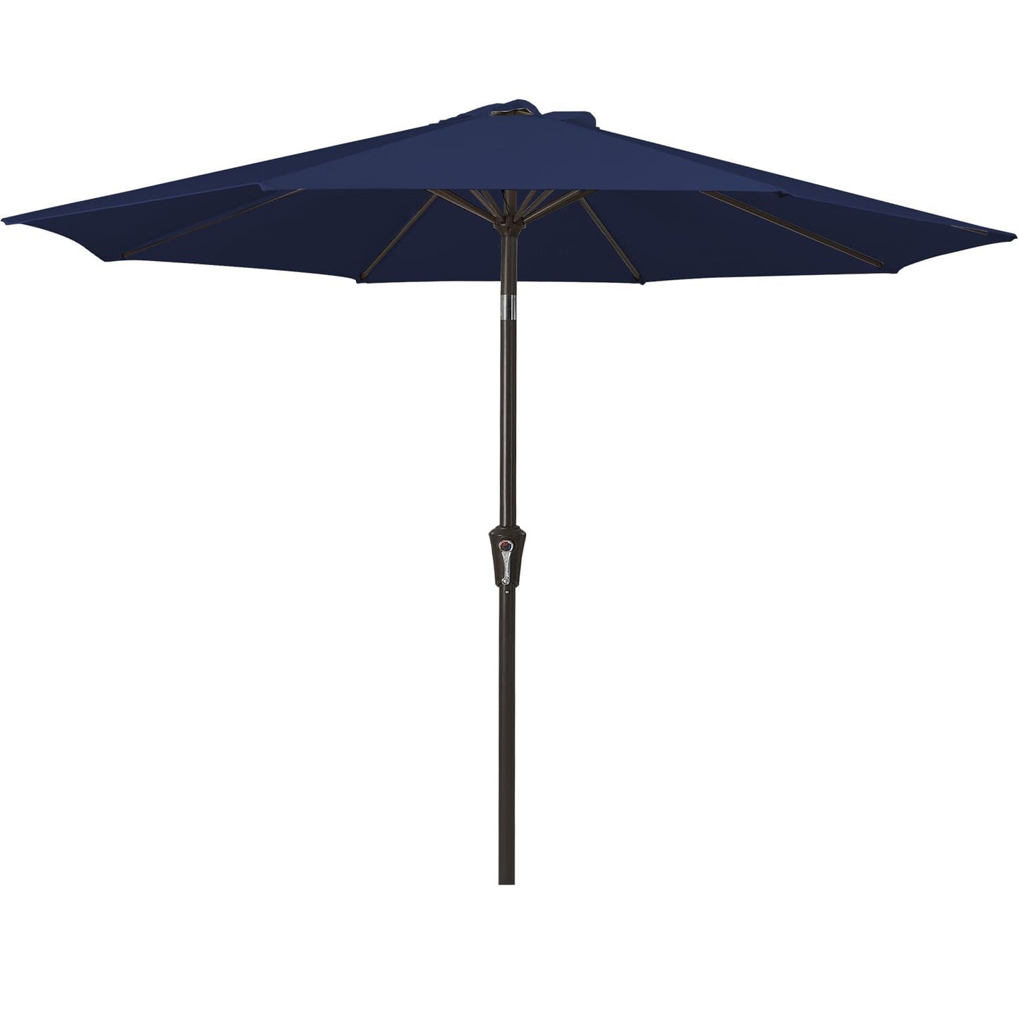 MEWAY 9ft Patio Umbrella Outdoor Table Umbrellas with Push Button Tilt and Crank, Market Umbrella 8 Sturdy Ribs for Deck, Garden, Pool and Backyard, Navy