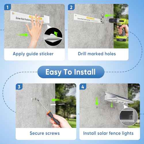 YiLaie Solar Fence Lights Outdoor 3000K/4500K/6500K 3 Mode, IP67 Waterproof Fence Solar Lights Outdoor,2000mAh Solar Powered Fence Light for Outside Backyard/Step/Patio/Deck/Stair Railings 8Pack