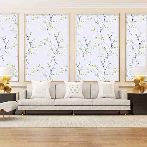 WENMER Beige Floral Peel and Stick Wallpaper - 17.71"x118" Modern Floral Removable Wallpaper for Bedroom, Cabinets, Kitchen Backsplash, Staircase, Shelf Backing