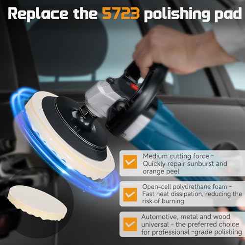 5725 polishing pad-8 Inch ?Replace for 3m 5723, 5733 Foam Buffing Pads-Professional Car Polishing Pad for Paint Correction and RV Polishing Compatible with dewalt, spta and Chemical Guys Polishers