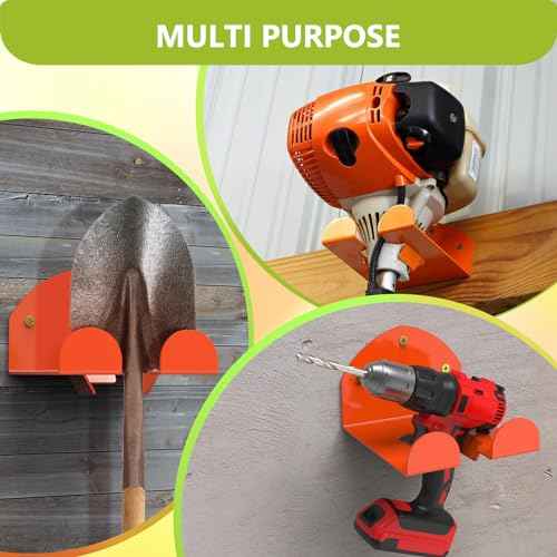 2 Pack Garage Organizer Trimmer Rack Heavy Duty Weed Eater Hanger Trimmer Hanger Garden Power Tool Hanger for Grass Trimmer, Hedge Trimmer, Garage Trimmer Garden Tools