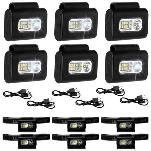 6 Pcs LED Running Lights for Runners Joggers Safety Jogging LED Light Clip Rechargeable Reflective Running Gear Magnetic USB Night Walking for Hiking Jogging Outdoor
