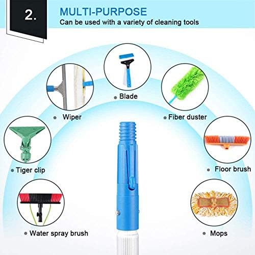 3-12m Window Cleaning Pole, Window Cleaner Kit, Water/Hose Fed Pole, Window Cleaning Brush Equipment, Cleaning Photovoltaic and Solar Panels,5m Rod-30cm Brush Head