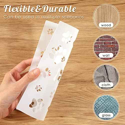 5 Pieces Animal Print Skin Stencil 8 x 6 Inches Leopard Makeup Zebra Painting Stencil Reusable Cheetah Template Plastic Cow Giraffe for Painting on Wall Face Body