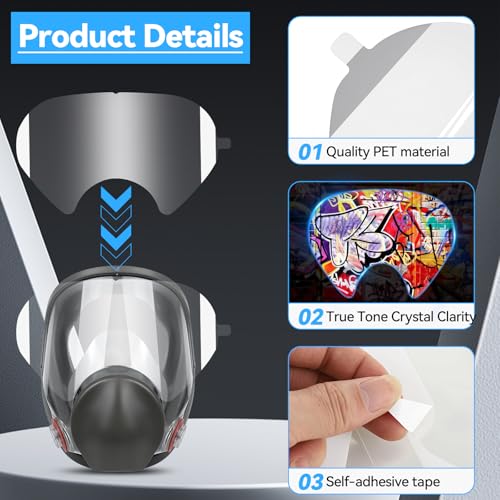 10 Pack Peel Off Lens Covers for 6885, 6000, 6700, 6800, 6900 Series Respirator Masks - Anti-Fog Protective Faceshield Accessories