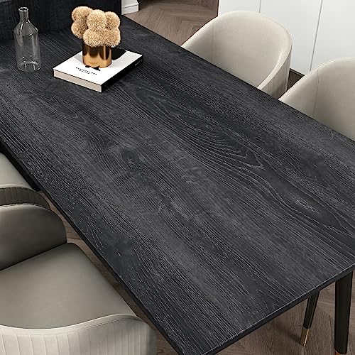 Grey Wood Contact Paper for Countertops Matte Grey Black Wood Peel and Stick Wallpaper 15.7" X78.8 Retro Dark Grey Wood Grain Contact Paper for Cabinets and Drawers Waterproof Vinyl Films