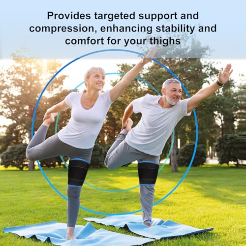 supregear Adjustable Thigh Brace - Hamstring Quad Wrap - Compression Sleeve Support for Pulled Groin Muscle, Sprains, Quadricep, Tendinitis, Sciatica Pain and Sports Recovery - Men, Women