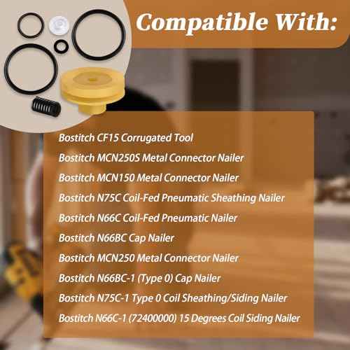 Piston Head Repair Kit Compatible with Bostitch and DeWalt Nailers. For Bostitch CF15 MCN250S MCN150 N75C N66C N66BC MCN250 N66BC-1 N75C-1 N66C-1,DeWALT Nailers DWMC150 DW66C-1 Nailers