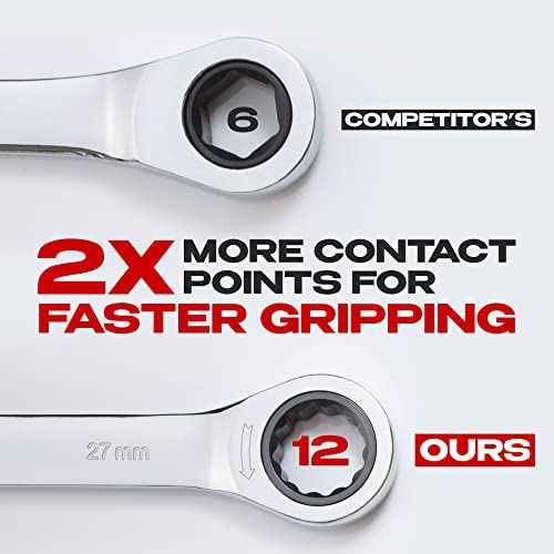 Jaeger 27 mm Ratchet Wrench with 113-Tooth Ratcheting Precision and Hardened, Polished Steel for Projects with Metric Tight Spaces