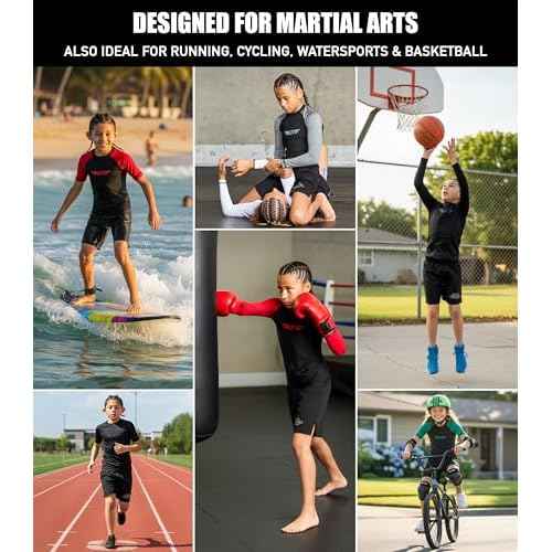 Elite Sports Kids Jiu Jitsu BJJ Rash Guard, Short Half Sleeve Compression Shirt for Youth Boys Girls Sports Nogi Training
