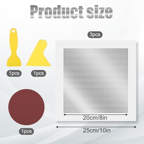 8 ¡¿ 8 inch Drywall Repair Patch, 3 Pack Drywall Repair Kit Large Hole Patch-Repair for Drywalls Heavy Duty Self-Adhesive Mesh Drywalls Patch Kit, Dry Wall Hole Repair-Patch for Drywall-Plaster Wall