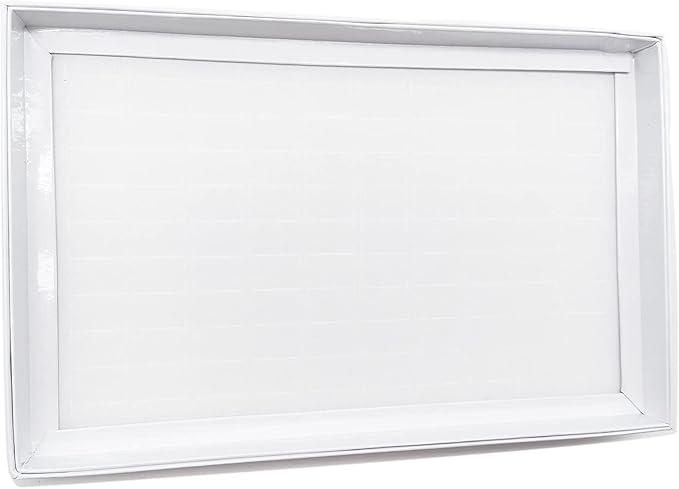 ZLY Jewelry Rings Display Tray Velvet 100 Slot Case Box Jewelry Storage Box (White)