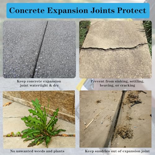 Concrete Expansion Joint Filler, 3/16" Expansion Joint Repair Replacement, Concrete Crack Repair, Backer Rod, Flexible Foam Rubber Seal, Rubber Strip for Sidewalk, Driveway, Walkway, Doors, Windows