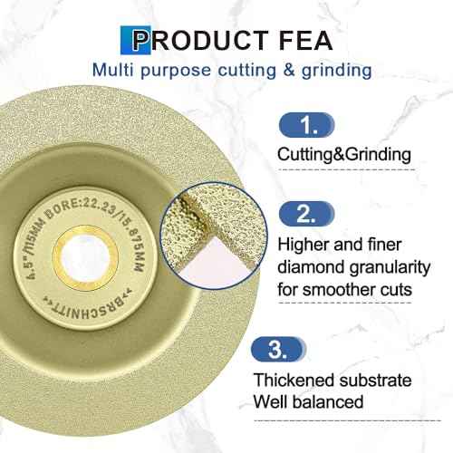 Diamond Grinding Cup Wheel 4-1/2 Inch - 115mm Diamond Cutting Disc for Dekton Porcelain Tile Ceramic Granite Marble Grinding Disc Fits 7/8-5/8 Inch Arbor 2pcs
