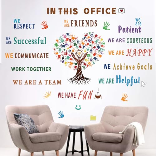 wondever Office Inspirational Wall Decal Quotes Motivational Lettering Office Teamwork Peel and Stick Wall Art Stickers for Classroom Home Decor