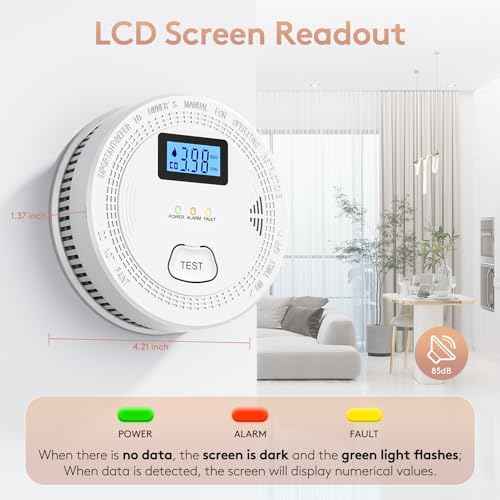 2 Packs, 2 in 1 CO & Smoke Detectors,Carbon Monoxide Detectors,Smoke Detector Battery Powered,£¨Include 3 * 1.5V AA Battery£©,85 db Smoke Alarm,Fire Alarm,Easy Install,Portable
