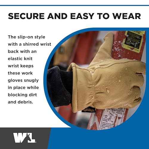 Wells Lamont Men's HydraHyde Leather Winter Work Gloves Water-Resistant Insulated Medium (1202M)