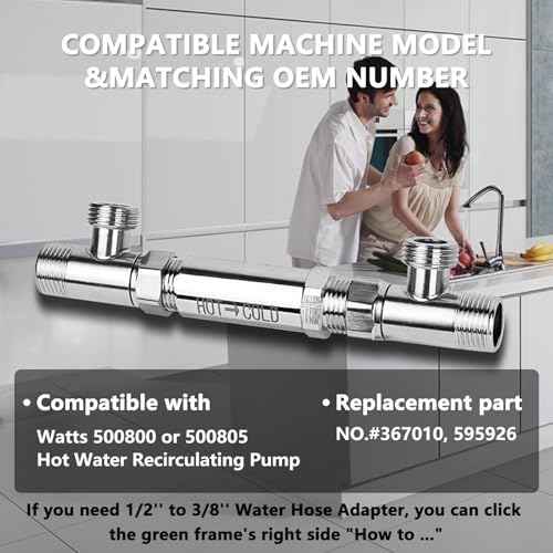 Sensor Valve fit for Watts Instant Hot Water Recirculating Pump Bypass Valve 304 Stainless Steel Replace Old Plastic Version, Replace #367010 595926 500800 500805