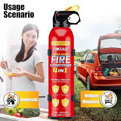 Portable Fire Spray With Bracket Portable Aerosol Extinguisher for ALL FIRES inc. Li-ion Battery Fires-Emergency Equipment for Home, Kitchen, Fireplace, Grill, Car, Caravan 620ML(4 pack)
