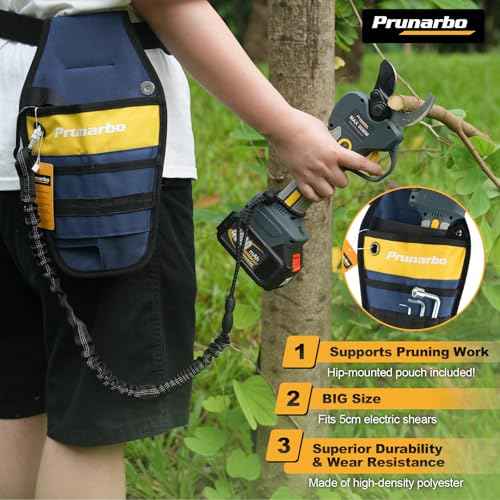 Pruner Holster with Belt Adjustable Durable Tool Pouch for Gardening Pruning Shears Holder Organizer Kit Quick Release and Fix Magnetic Buckle Convenient for Orchardist Gardener Farmer