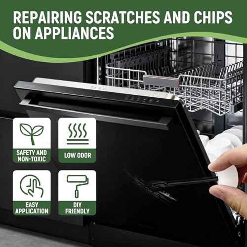 Black Touch Up Paint forElectrical appliancesl, metal, wood, floor, appliance maintenance, refrigerator, dishwasher, dryer, washing machine, microwave oven and other household appliances high-gloss paint repaint. 1.5 Fl Oz