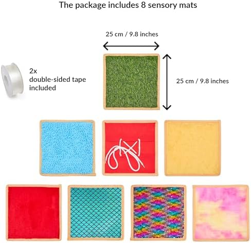 Sensory Wall Panel for Kids | Textured Tiles Sensory | Sensory Wall for Play & Learning | Sensory Mats for Toddlers & Classrooms | Interactive Texture Panels | Sensory Wall 8 Pack