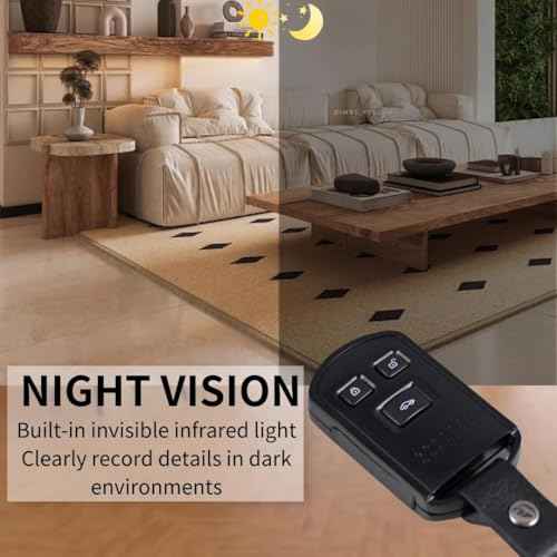 Hidden Camera Car Key - Portable Spy Camera Mini HD 1080P Nanny Cam Hidden Keychain Camera with Night Vision, Motion Detection£¬Loop Recording -Surveillance & Security Cameras