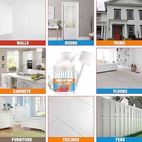 White Touch Up Paint Pen, Multi Surface Cabinet Paint for Wood Scratch Repair, 1.69Fl Oz Odorless White Paints for Wall, Fast-Drying Wood Paint for Furniture, Door, Cabinets, Bathtub, Appliance