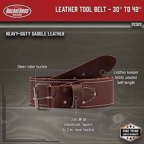 Bucket Boss Leather Tool Belt - 30¡± 42¡±, 55325