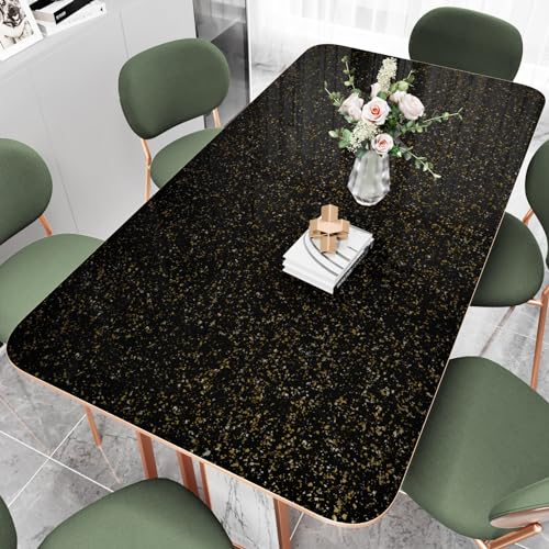 Black and Gold Granite Marble Contact Paper Peel and Stick Wallpaper Countertops 15.7"x78.8" Glossy Granite Contact Paper for Kitchen Cabinets Waterproof Removable Vinyl Wallpaper Backsplash